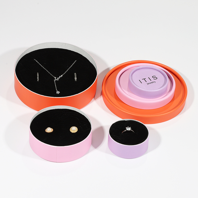 Farbe: Natürliche Qualität, Mini-Rundohrring-Papierverpackungsbox, individuell