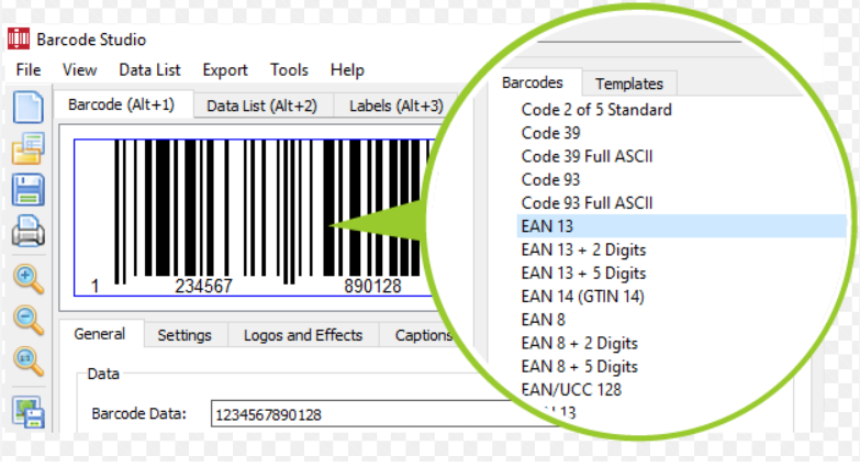 Erstellen Sie Barcodes in einer Barcode-Software